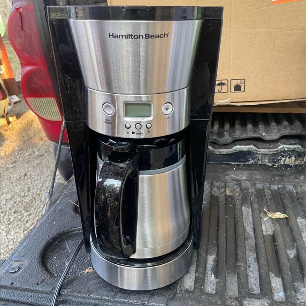 Hamilton Beach Silver and Black Coffee Maker